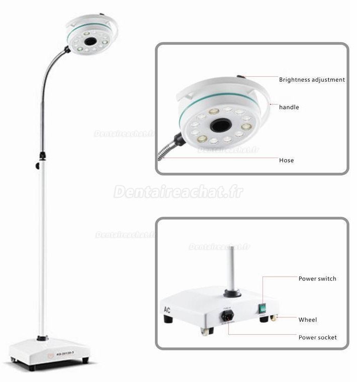 KWS® KD-2012D-3 Lampe scialytique dentaire led (Scialytique sur pied)