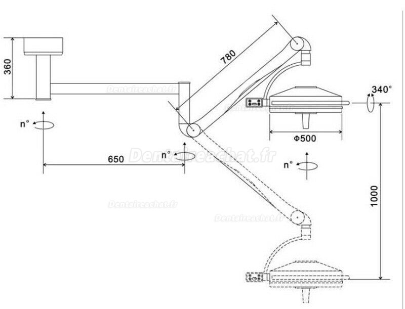 KWS KD-2036D-2 108W Plafonnier LED Lampe Shadowless Lampe d’examen médical chirurgical