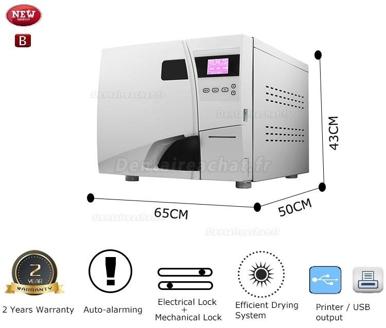 LAFOMED 23L Sterilisateur autoclave dentaire classe b avec imprimante