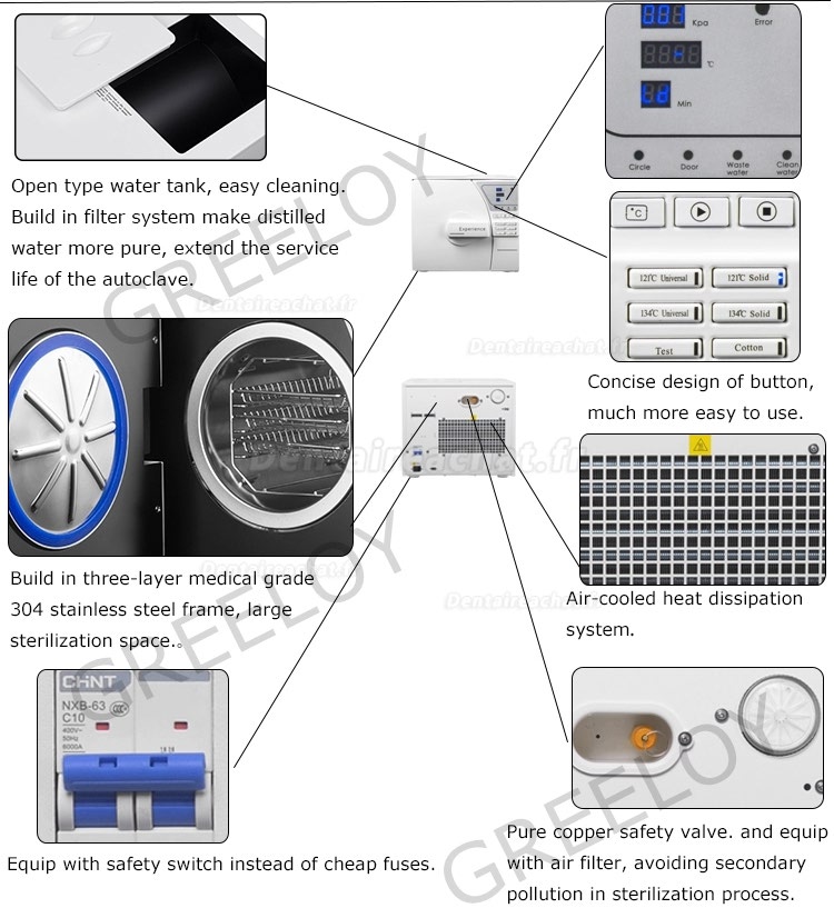 LAFOMED 8-23L Sterilisateur autoclave dentaire type B avec l'imprimante