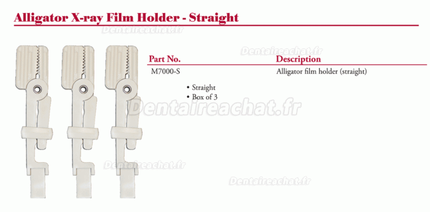 TPC Alligator Système de positionnement à rayon X dentaire 3 pièces/boîte