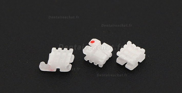 5Paquet/100 pièces Céramique Bracket Orthodontique Esthétique MBT 022 3 Hooks