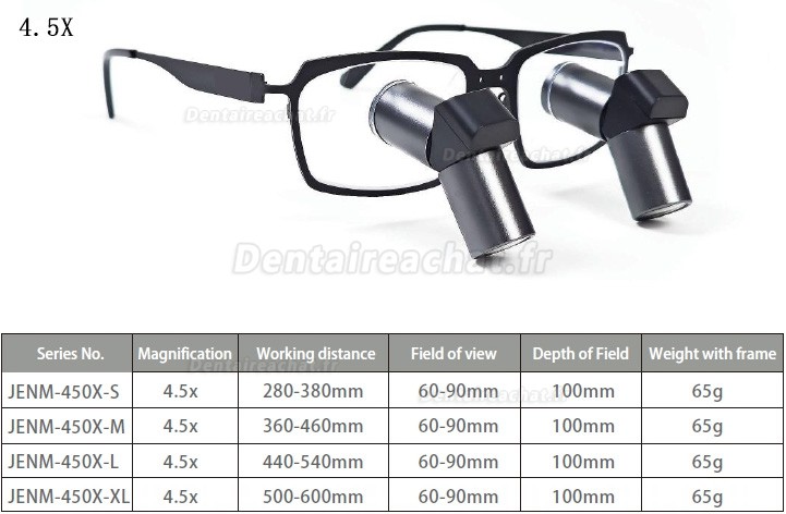 Loupes binoculaires chirurgicales dentaire Micare JENM-450X ERGO 4,5X TTL