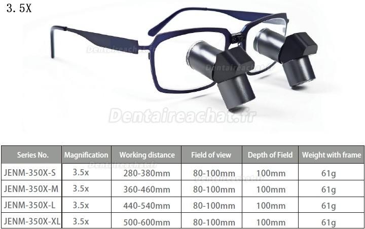 Loupes binoculaires chirurgicales dentaire Micare JENM-450X ERGO 4,5X TTL