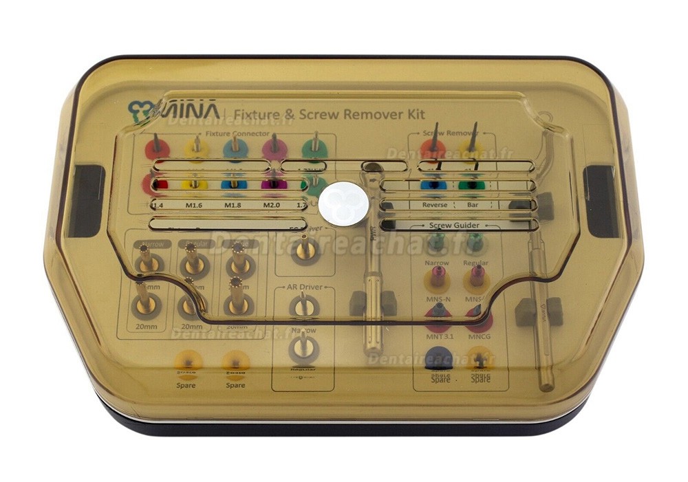 Fixation d'implant dentaire et kit extracteur de vis cassé MINA