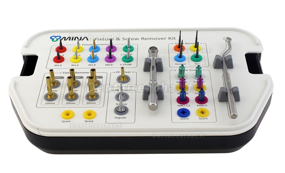 Fixation d'implant dentaire et kit extracteur de vis cassé MINA