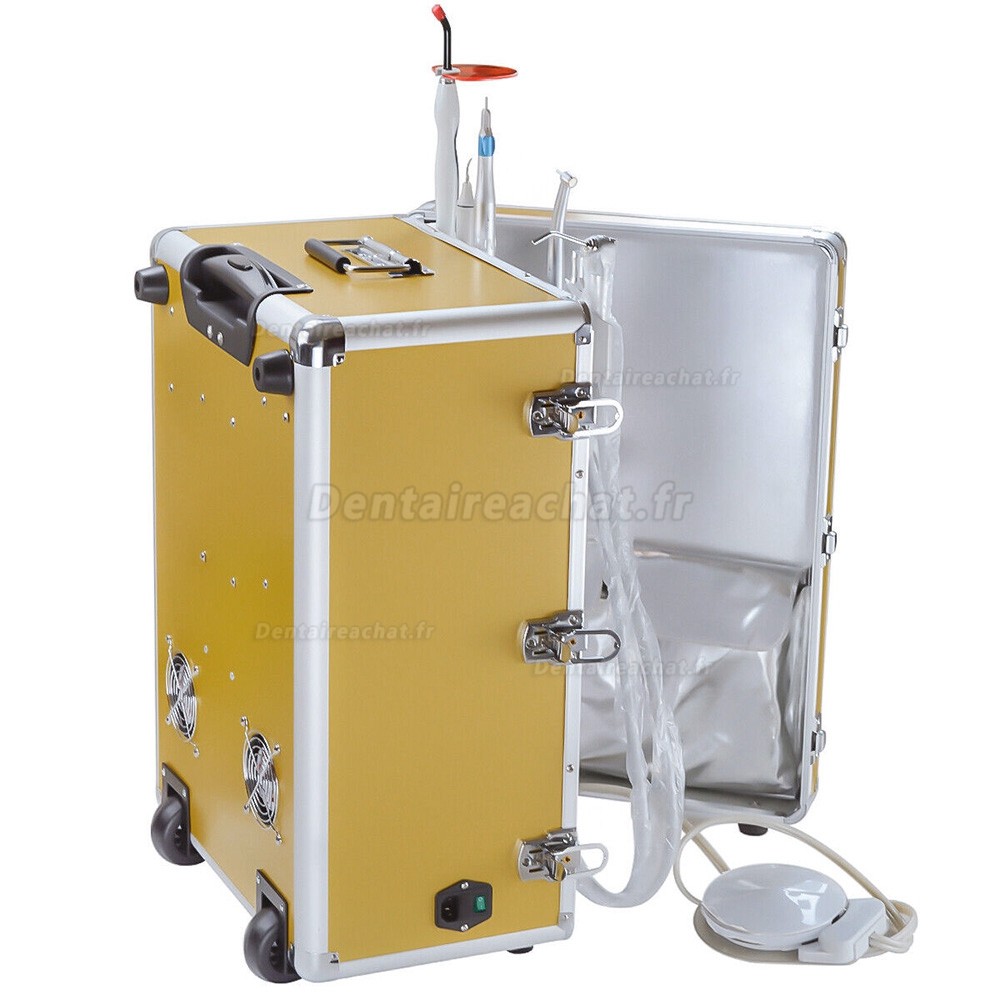 Unité Dentaire Portable AZDENT P204 Avec Compresseur D'air, Détartreur Et Lumière De Polymérisation - 30 Kg, 600W - Neuf Sous Emballage