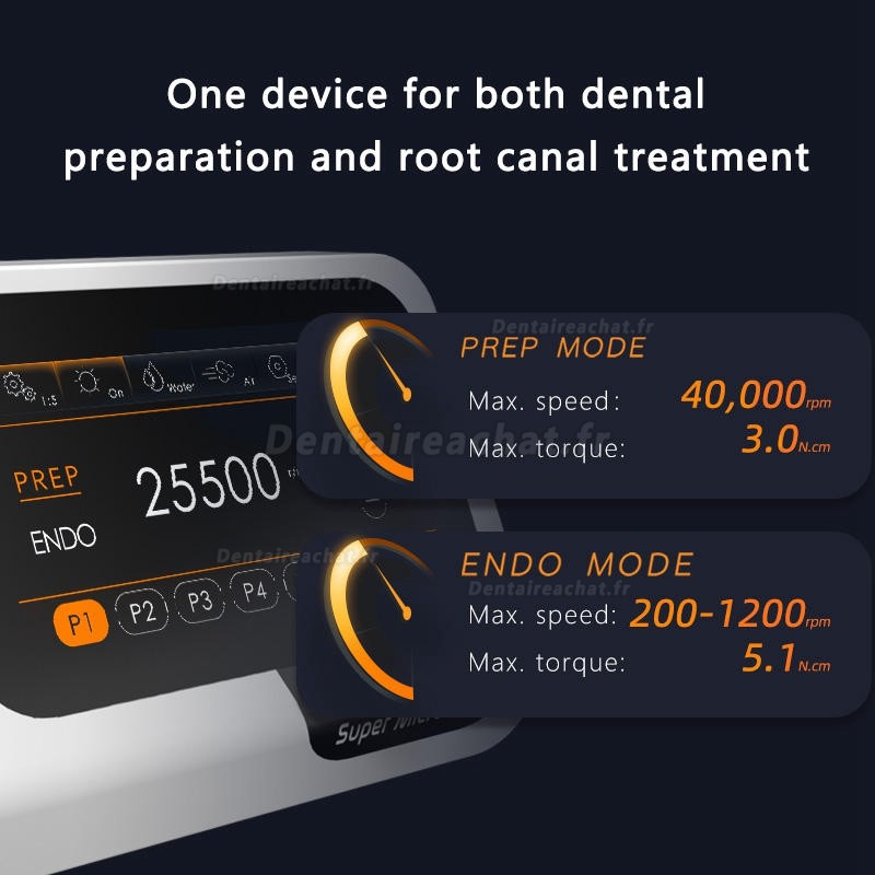 Pluspower® Super Micro S Pro Moteur Endodontie Dentaire (Mode PRÉP/ENDO 2en1)