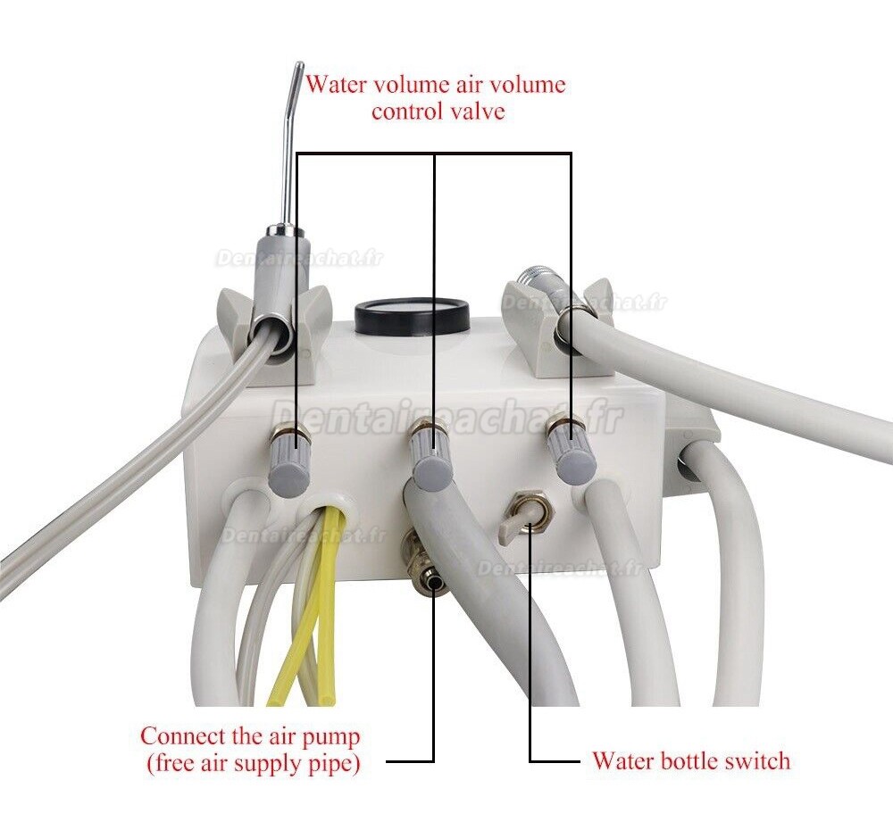 Unité de contrôle pour turbines dentaire murale 4H (seringue 3 voies + commande à pédale)