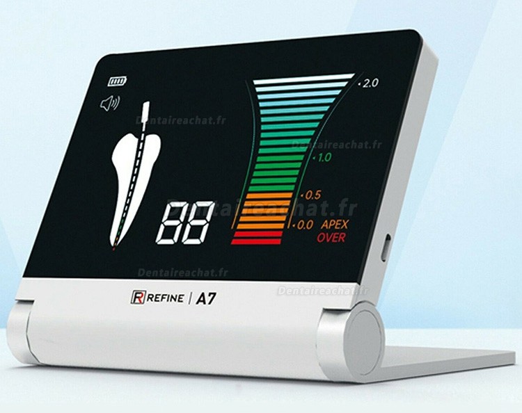 Localisateur d'apex dentaire pliable Refin A7 avec écran LCD de 5,1" et interface de type C 2 en 1