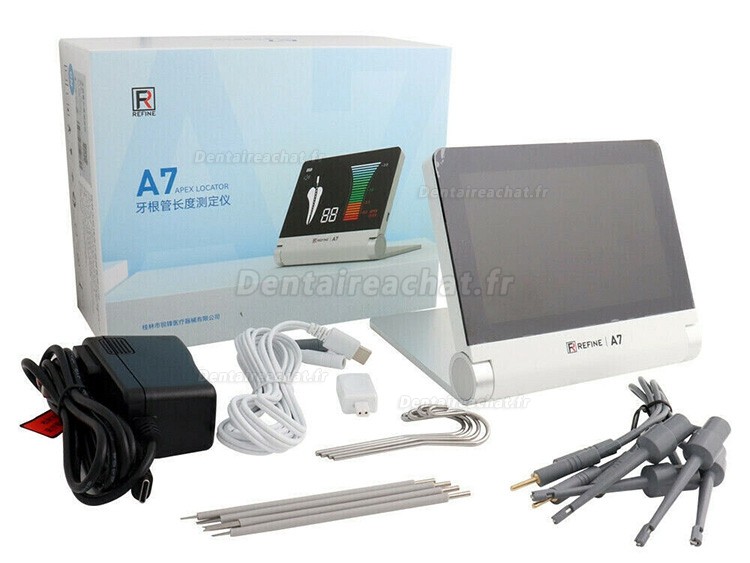 Localisateur d'apex dentaire pliable Refin A7 avec écran LCD de 5,1" et interface de type C 2 en 1