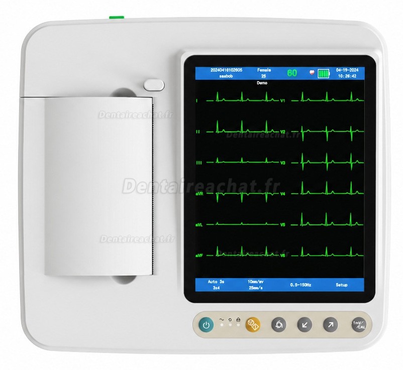 &Eacute;lectrocardiographe SINNOR ECG906 &agrave; 12 d&eacute;rivations, affichage 6 canaux