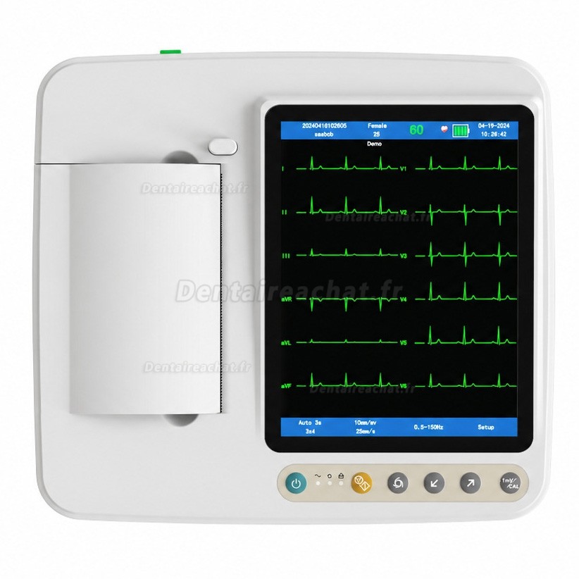 &Eacute;lectrocardiographe SINNOR ECG906 &agrave; 12 d&eacute;rivations, affichage 6 canaux