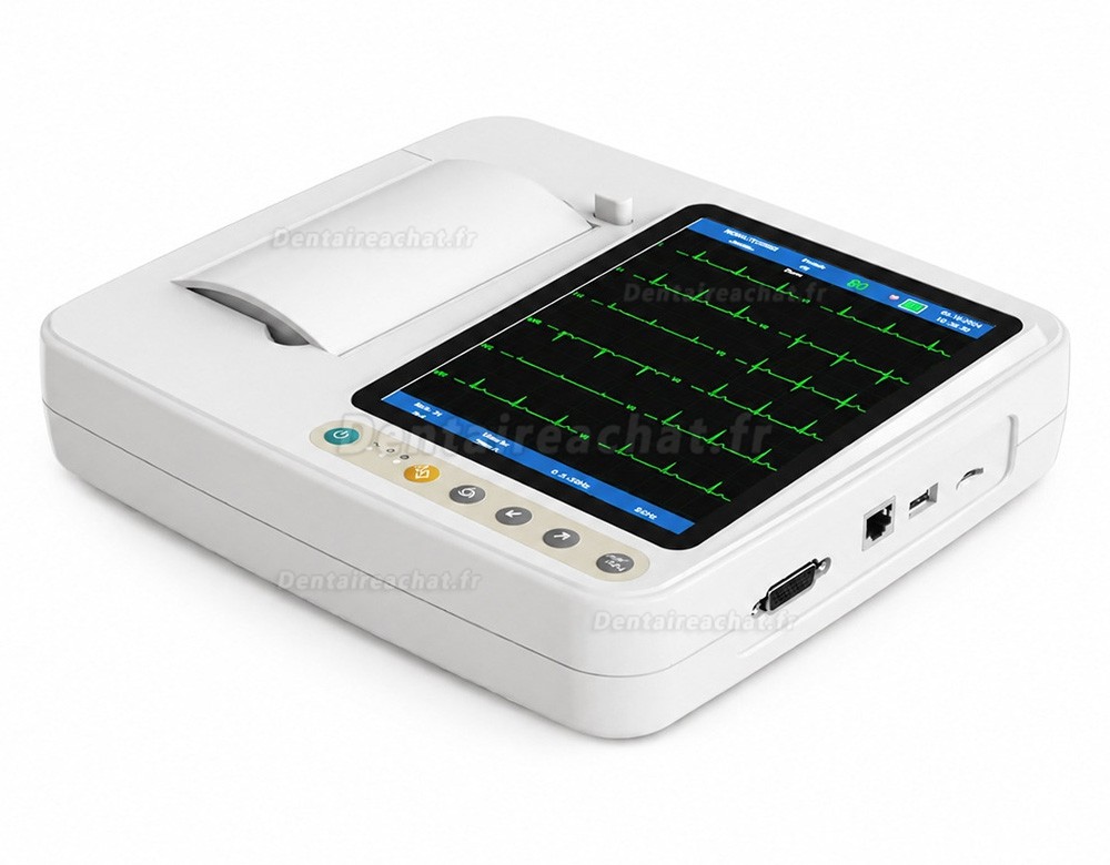 &Eacute;lectrocardiographe SINNOR ECG906 &agrave; 12 d&eacute;rivations, affichage 6 canaux