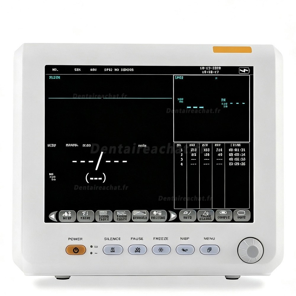 Moniteur patient SINNOR SNP9000L-B 8 pouces, 4 param&egrave;tres (PNI, SpO2, FC, Temp&eacute;rature)