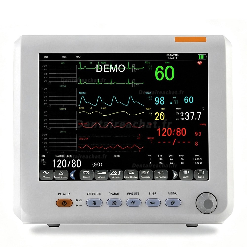 Moniteur patient multiparamétrique SINNOR SNP9000L-D 8 pouces, 6 paramètres (ECG, PNI, RESP, TEMP, SpO2, FC) Moniteur patient multiparamétrique SINNOR SNP9000L-D 8 pouces, 6 paramètres (ECG, PNI, RESP, TEMP, SpO2, FC)