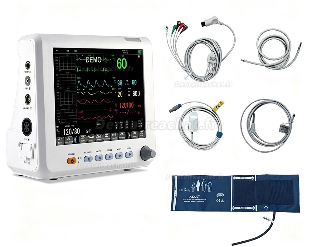 Moniteur patient multiparamétrique SINNOR SNP9000L-D 8 pouces, 6 paramètres (ECG, PNI, RESP, TEMP, SpO2, FC) Moniteur patient multiparamétrique SINNOR SNP9000L-D 8 pouces, 6 paramètres (ECG, PNI, RESP, TEMP, SpO2, FC)