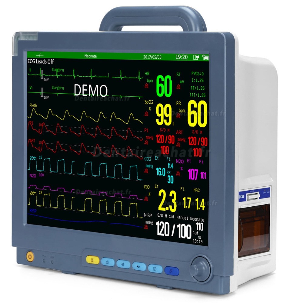 Moniteur patient SINNOR SNP9000M 15 pouces, 8 param&egrave;tres, avec &eacute;cran tactile