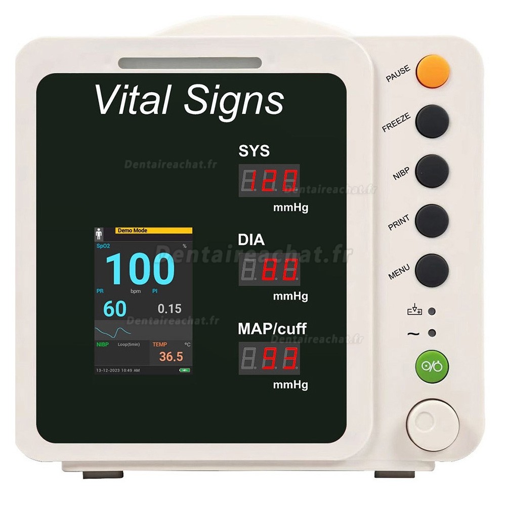 Moniteur patient multiparam&eacute;trique SINNOR SNV800P &ndash; Dispositif de surveillance des signes vitaux (6 param&egrave;tres)