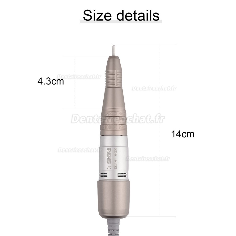 Pièce à main micromoteur laboratoire dentaire STRONG® SDE-SH200, 33000 tr/min, 2.35mm