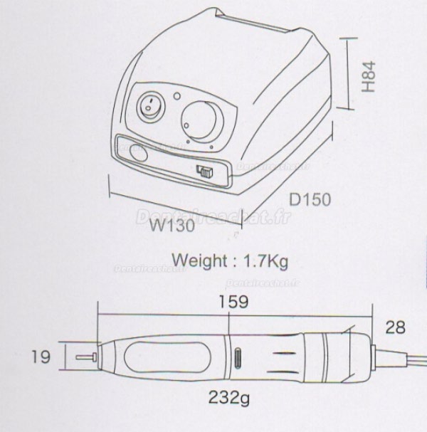 Saeshin STRONG 207A + 107 micromotor pièce à main 40.000 tr/min 300gf.cm