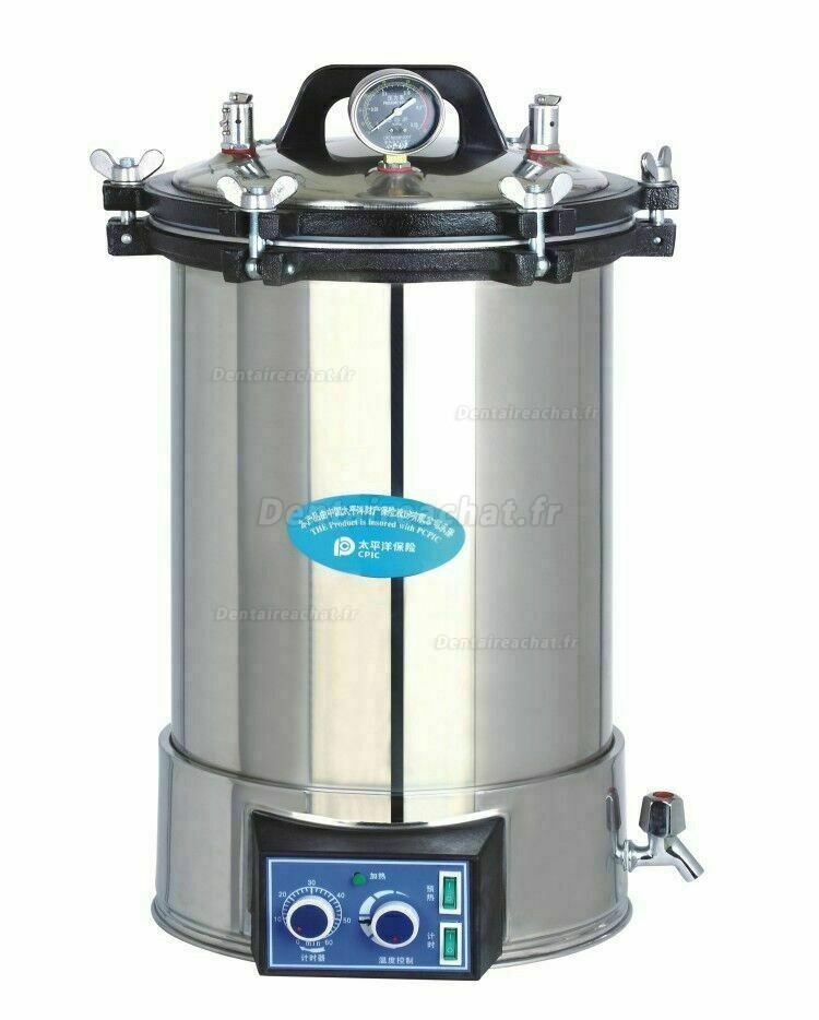 Stérilisateur à vapeur d'acier inoxydable (portatif stérilisateur d'autoclave) 18L/24L YX-18/24LDJ