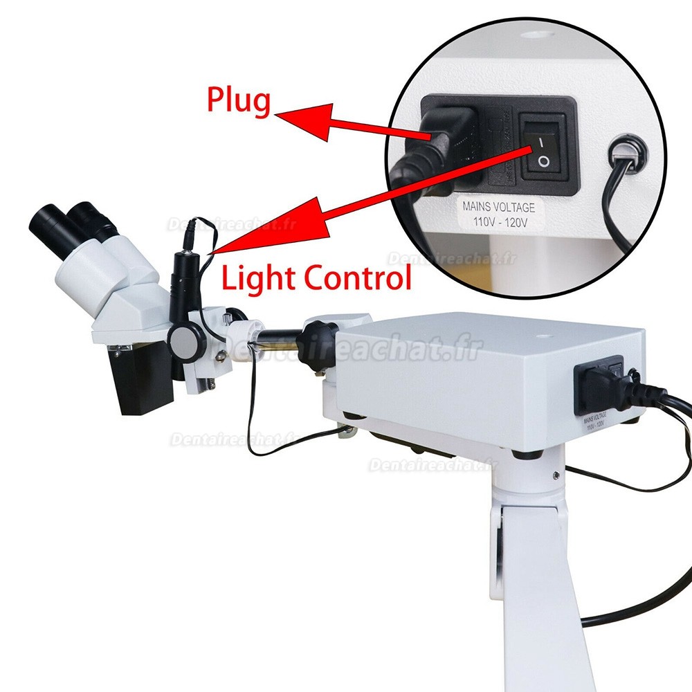 Microscope chirurgical dentaire 10X/15X/20X avec lumière LED (pour fauteuil dentaire)