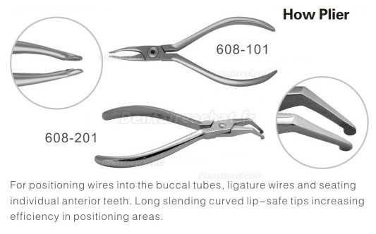 Pince orthodontique 608-101 (Pour positioner les fils d’arc sur le tube buccal)