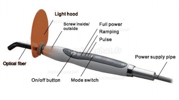 Woodpecker® Type.G Lampe à photopolymériser led dentaire 1000mw