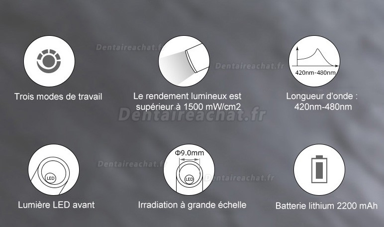 LY® LY-A180 lampe photopolymeriser led dentaire sans fil (Version améliorée)