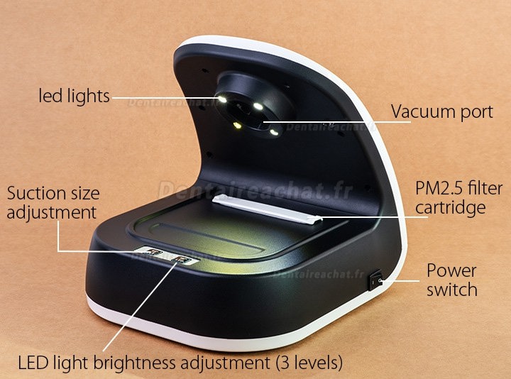 Aspirateur de poussièrede dentaire portable aspirateur de bureau sans fil 2600mAH 60W avec lumières led