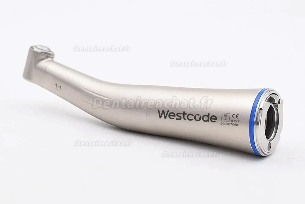 Pièce à main à contre-angle bague bule 1:1 Westcode avec fibre optique, spray interne