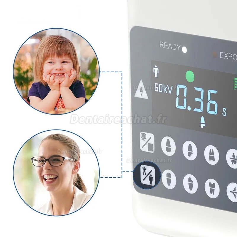 Appareil radiologie mobile dentaire (Écran intégré) + Capteur radiographique dentaire sans fil iRay Pluto 0002XW