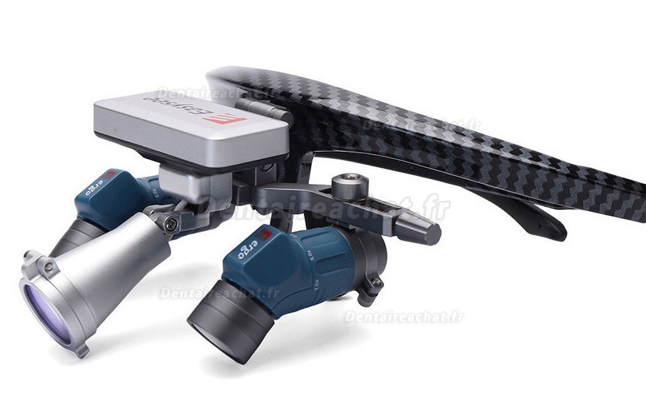 Loupes ergonomiques dentaires YUYO EL+WL-ii (grossissements 3,5x, 5x, 7x) avec lampe frontale