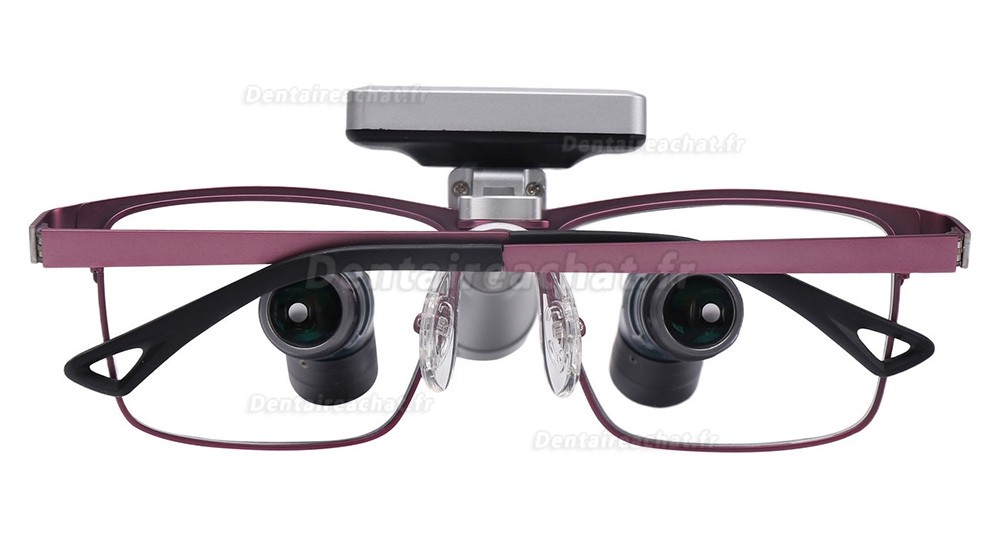 Loupes dentaires ergonomiques YUYO ET-2+WL-2-001-II (grossissements 3,5x, 5x, 7x) + &eacute;clairage chirurgical frontal