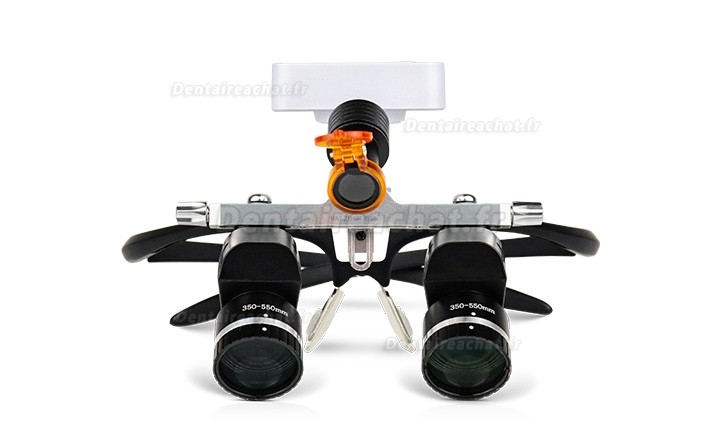 Loupe binoculaire dentaire ergonomique WJ YWJ-MG11U 3.0X-5.0X avec lampe frontale dentaire (grossissement réglable)