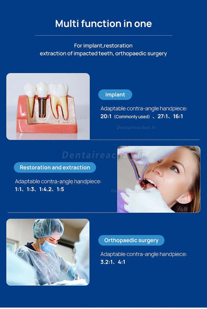 Moteur implantologie dentaire et Unité d'implants dentaires Yahope IMPLANT surg