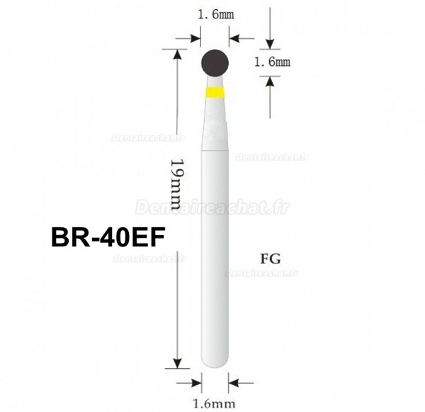 100 Pièces FG BR-40EF 1.6mm Fraise diamantée dentaire