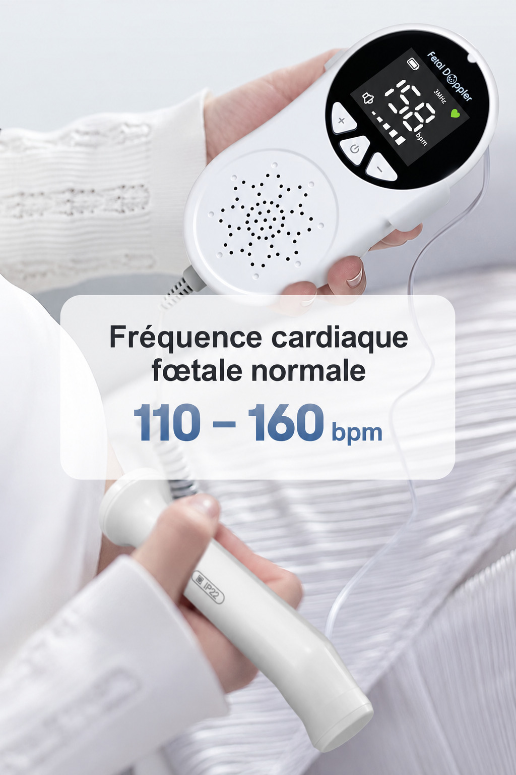 Doppler f&oelig;tal de poche CONTEC 10A (LED) &ndash; Moniteur de sons f&oelig;taux