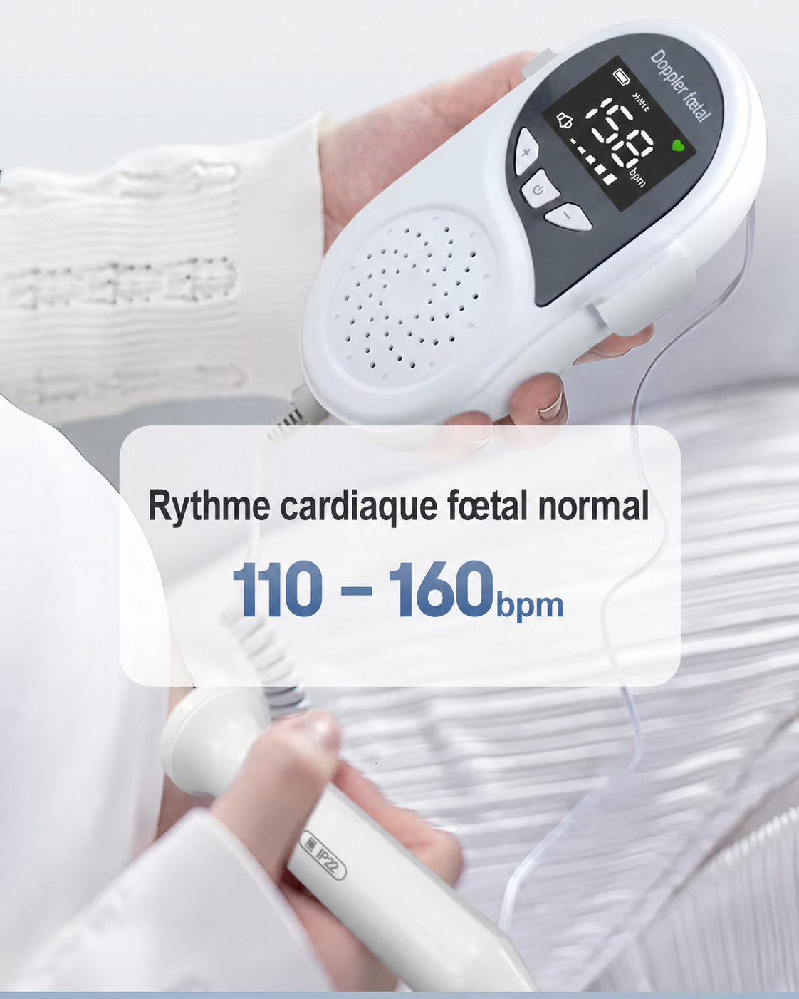 Doppler f&oelig;tal de poche CONTEC 10B avec &eacute;cran LED
