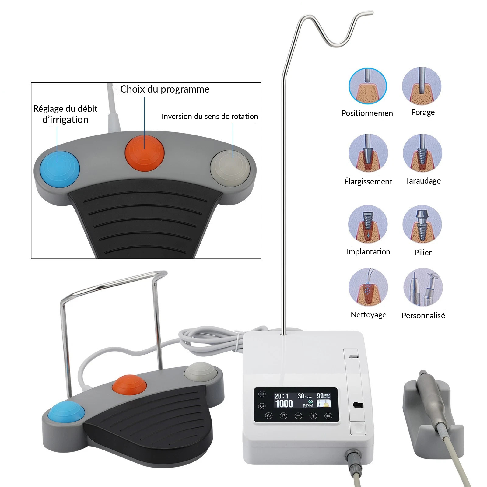 Syst&egrave;me d&rsquo;implant dentaire PLH PLH-VM3 / Moteur chirurgical sans balais