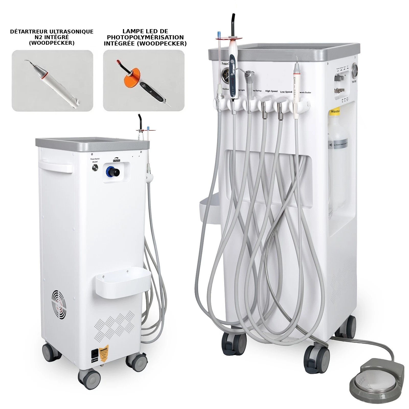 Unit&eacute; mobile (cart) dentiste ANZHI AZ-202-2 avec compresseur d'air et d&eacute;tartreur &agrave; ultrasons