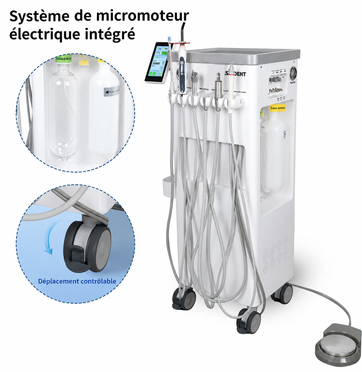 Unit&eacute; mobile (cart) dentiste ANZHI AZ-202-1 avec compresseur d'air et micromoteur
