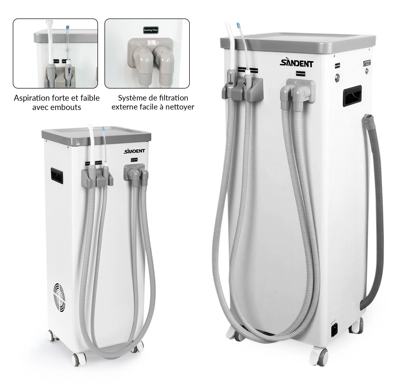 Unité d'aspiration dentaire mobile ANZHI AZ-A01, pompe à vide, 800 L/min, 400 W Unité d'aspiration dentaire mobile ANZHI AZ-A01, pompe à vide, 800 L/min, 400 W