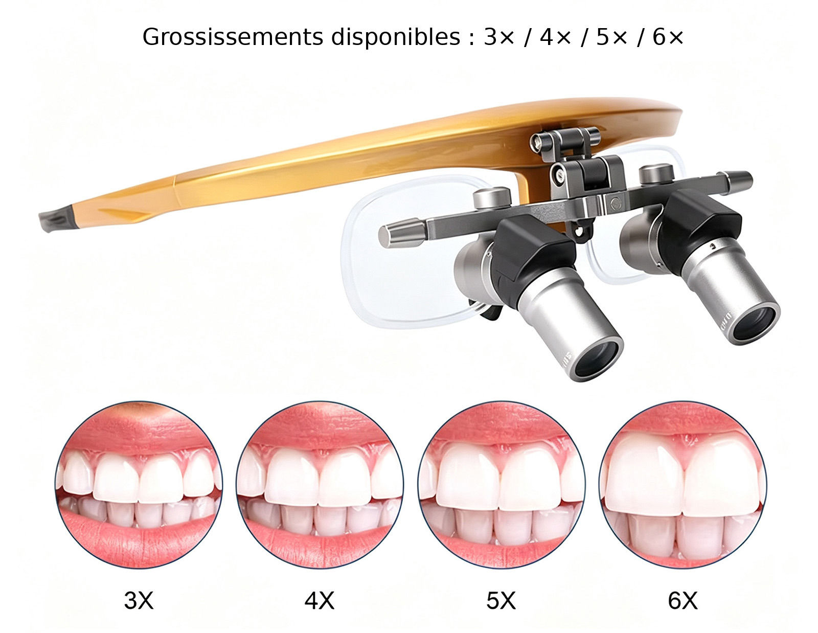 Loupes ergonomiques flip-up dentaires YUYO Ergo (grossissements 3X/4X/5X/6X) Loupes ergonomiques flip-up dentaires YUYO Ergo (grossissements 3X/4X/5X/6X)