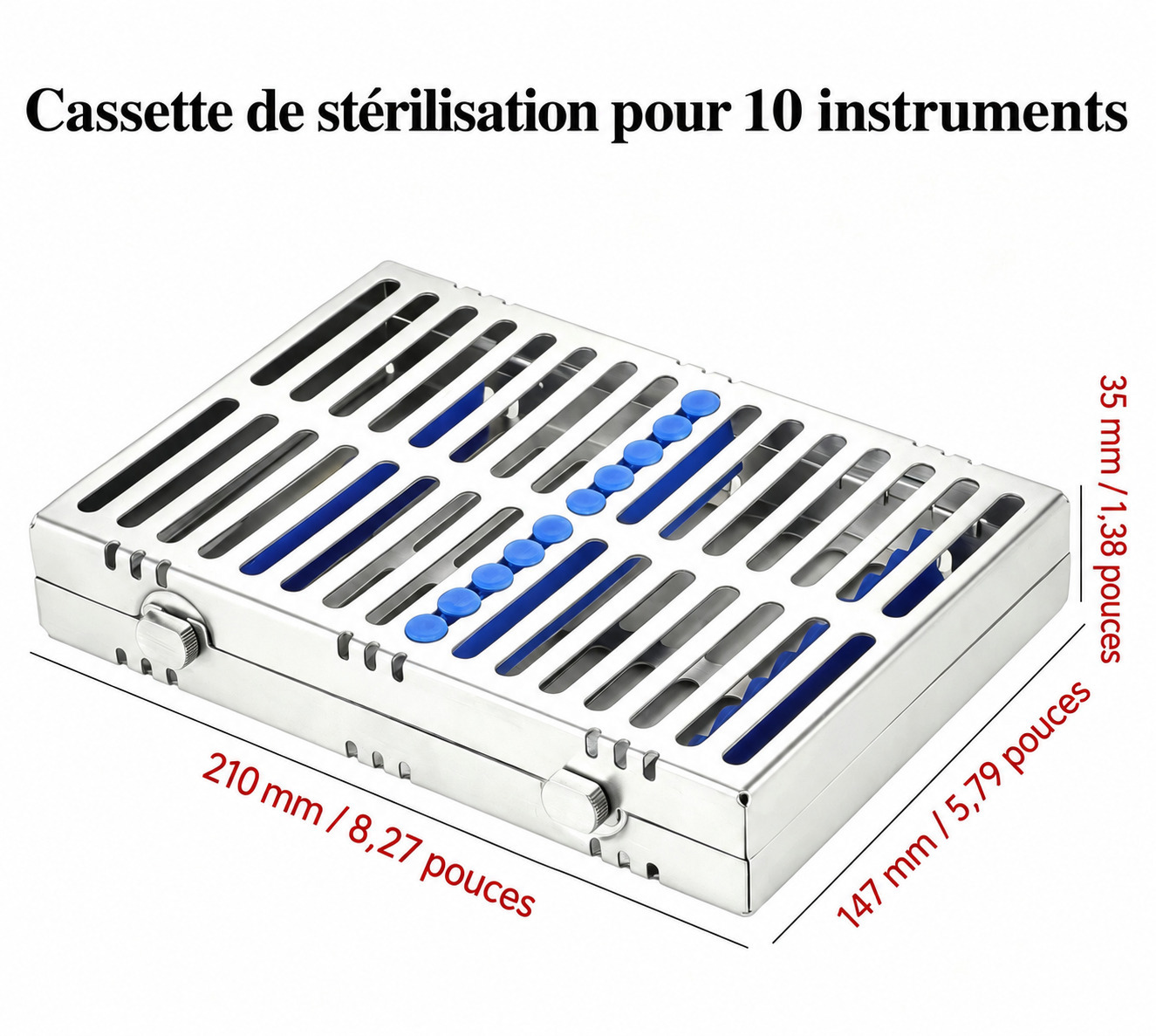 Cassette de stérilisation dentaire 5 pièces (une cassette peut contenir 10 instruments dentaires) Cassette de stérilisation dentaire 5 pièces (une cassette peut contenir 10 instruments dentaires)