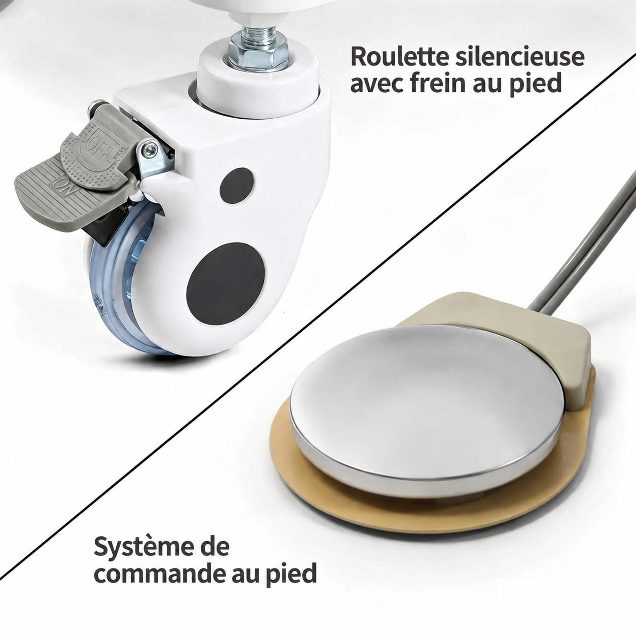 Cart dentaire autonome (4 sorties) avec compresseur d'air et fonction de réglage en hauteur Cart dentaire autonome (4 sorties) avec compresseur d'air et fonction de réglage en hauteur