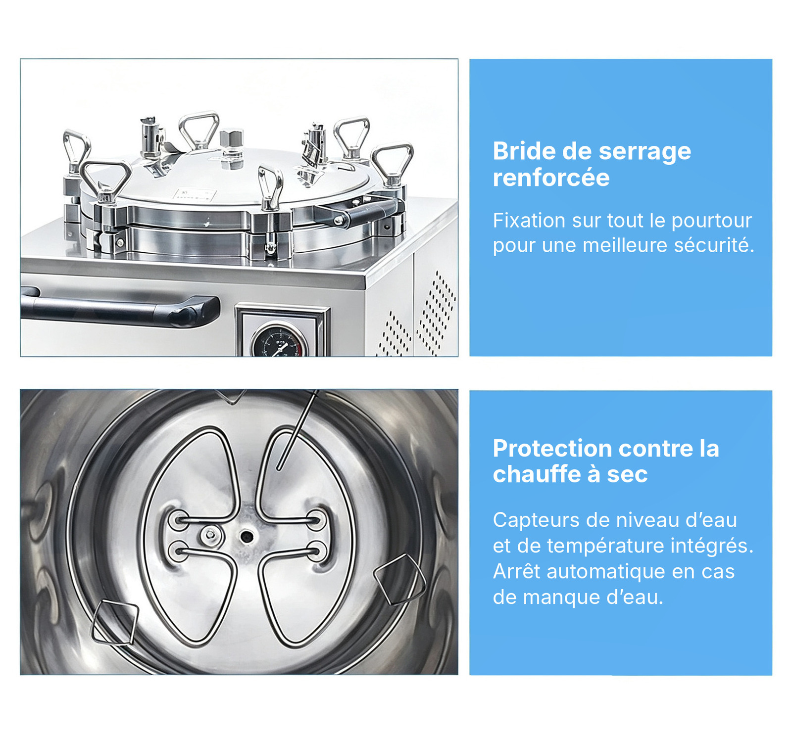 Autoclave dentaire vertical &agrave; vapeur sous pression (35 L / 50 L / 75 L / 100 L)