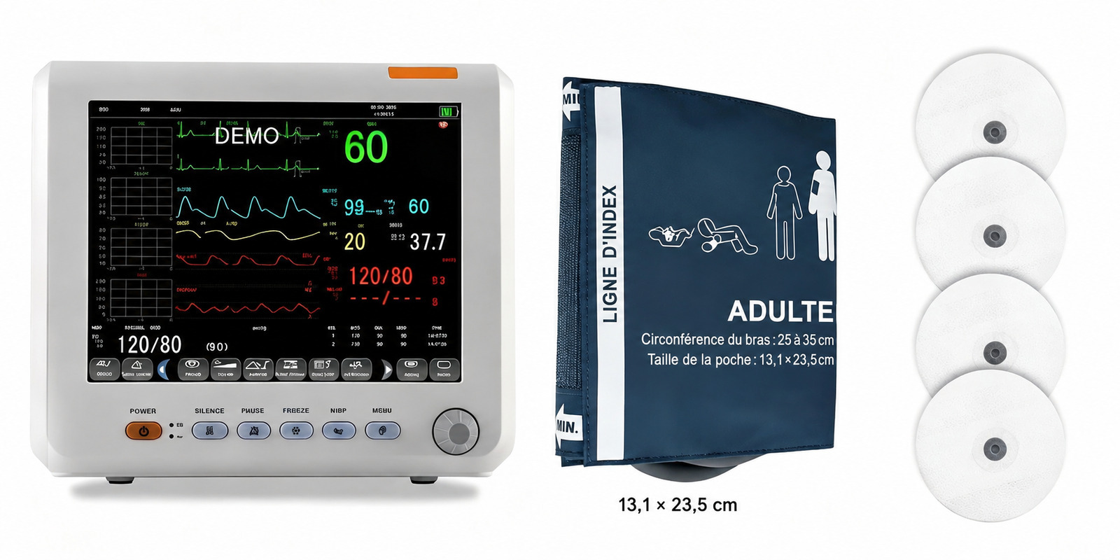 Moniteur patient multiparamétrique SINNOR SNP9000L-D 8 pouces, 6 paramètres (ECG, PNI, RESP, TEMP, SpO2, FC) Moniteur patient multiparamétrique SINNOR SNP9000L-D 8 pouces, 6 paramètres (ECG, PNI, RESP, TEMP, SpO2, FC)