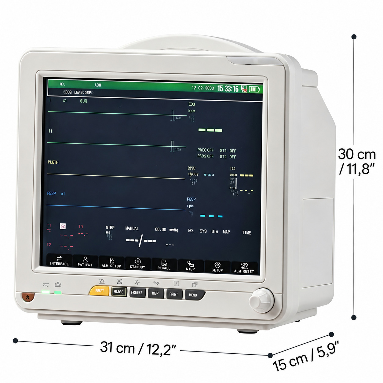 Moniteur patient multiparamétrique SINNOR SNP9000L-D 8 pouces, 6 paramètres (ECG, PNI, RESP, TEMP, SpO2, FC) Moniteur patient multiparamétrique SINNOR SNP9000L-D 8 pouces, 6 paramètres (ECG, PNI, RESP, TEMP, SpO2, FC)